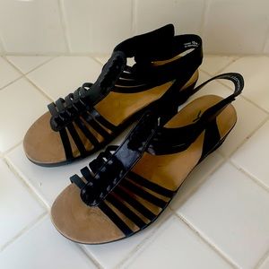 Black Gladiator Strap Sandals
